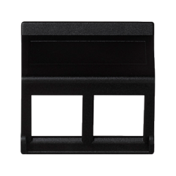 IT-/Telefonplatte K45 2xRJ ohne Abdeckung schräg für Adapter MD graphitgrau 45x 45mm KB080/14