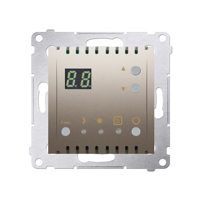 Digitaler Thermostat mit Außentemperatursenor gold matt 16A Kontakt Simon DTRNW.01/44
