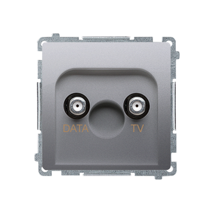 TV-DATA Antennendose zwei "F"-Ausgänge silber matt metallisiert Simon Basic BMAD1.01/43